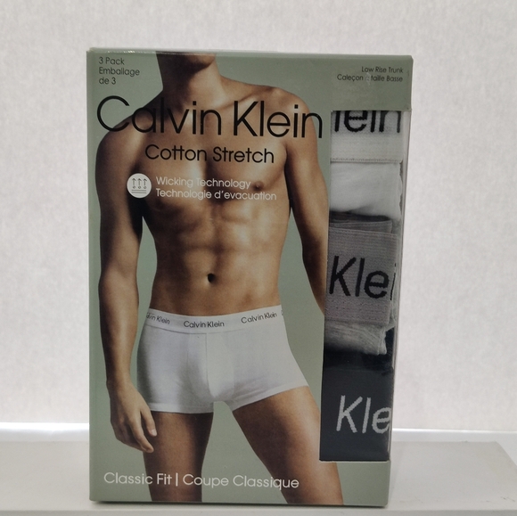 Calvin Klein Men's 100% Cotton Low Rise Trunks 3 Pack - NB4003 - Picture 1 of 7